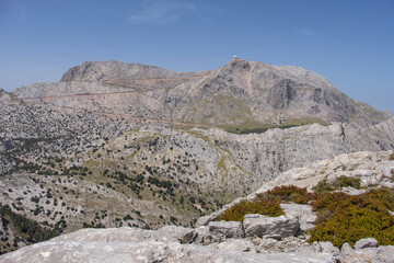 Fototapeta na wymiar Puig Major de Son Torrella, 1.445 m, Escorca, Paraje natural de la Serra de Tramuntana, Mallorca, balearic islands, Spain