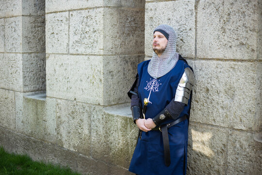 Blue Guard / Blue Knight photoshoot by castle. Inspired by the seige of gondor from lord of the rings