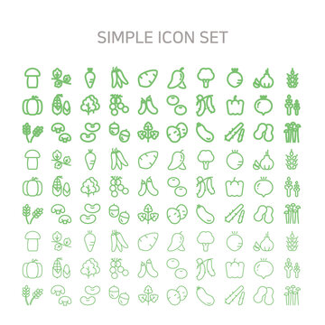 Vector Icon for Vegetables and Grains.

