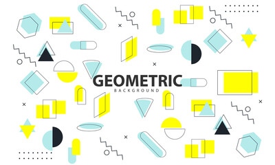 Minimal geometric background. Dynamic shapes composition.