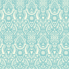 Vector seamless ethnic pattern. Abstract background. Geometric borders. Traditional colorful ornament.