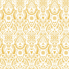 Vector seamless ethnic pattern. Abstract background. Geometric borders. Traditional colorful ornament.