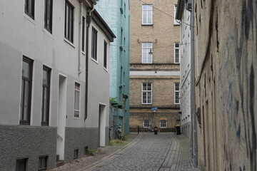 Alte Häuser in den engen Gassen des historischen Altstadtviertel 