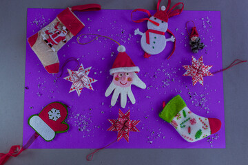 Naklejka premium Colección de adornos navideños, concepto de vacaciones