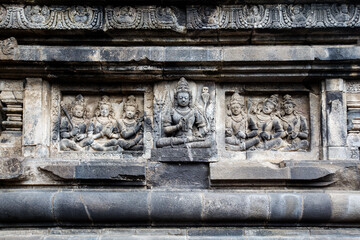 Stone carving in Prambanan temple, Java, Indonesia