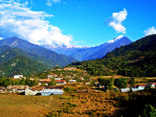 Fototapeta na wymiar View of Desali Town in Dibang Valley Dist Arunachal