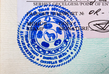 Visa passport stamp