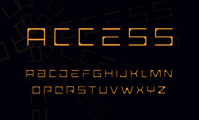 Architect letters set. Geometric style alphabet. Techno uppercase font for games, ad, logos, banner, monogram and poster. Vector typography design.