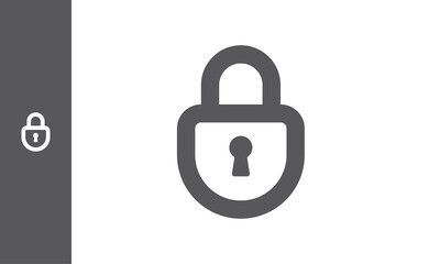 Lock icon, security symbol. Padlock pictogram.