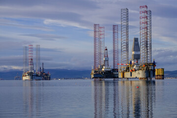 plataforma petrolifera, Cromarty, Black Isle, Highlands, Escocia, Reino Unido © Tolo