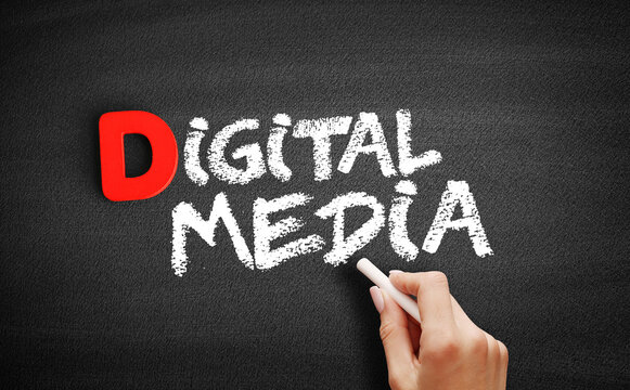 Digital Media text on blackboard, business concept background