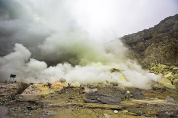 Fototapeta premium Inside Ijen volcano, Java, Indonesia