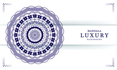 white blue luxury background mandala Design vector