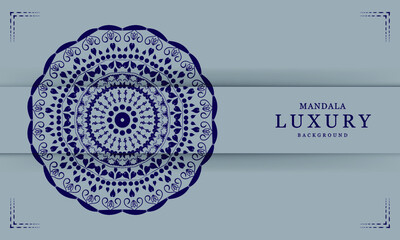 white blue luxury background mandala Design vector