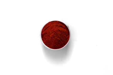 fresh red chilli powder and red chilli isolated stock image.