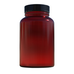 glass plastic jar mockup with a black cap on white background