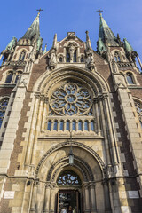 Fototapeta na wymiar Cathedral of Saints Olga and Elizabeth (Saint Joseph Bilczewski, 1903 - 1911). Lviv, Ukraine. Church built in memory of the popular Empress (Princes) Bavarian Elizabeth (Habsburg), known as Sisi.