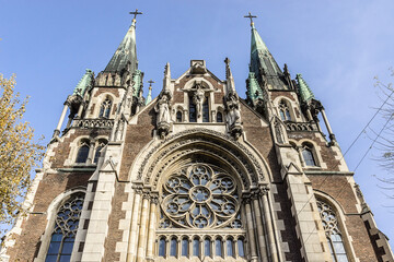 Obraz premium Cathedral of Saints Olga and Elizabeth (Saint Joseph Bilczewski, 1903 - 1911). Lviv, Ukraine. Church built in memory of the popular Empress (Princes) Bavarian Elizabeth (Habsburg), known as Sisi.