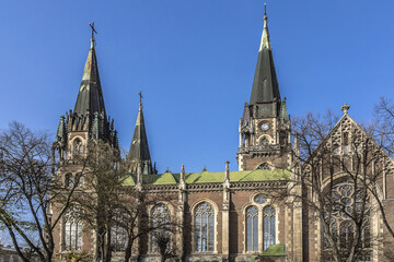 Obraz premium Cathedral of Saints Olga and Elizabeth (Saint Joseph Bilczewski, 1903 - 1911). Lviv, Ukraine. Church built in memory of the popular Empress (Princes) Bavarian Elizabeth (Habsburg), known as Sisi.