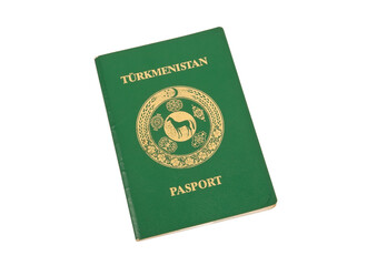 Turkmenistan passport on white background