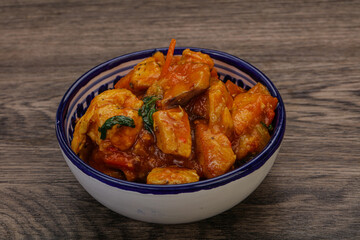 Chicken with oyster sauce and vegetables