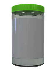 glass jar with a green cap