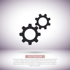 Gears  vector icon , lorem ipsum Flat design