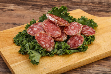 Iberian pork Fuet sausage slices