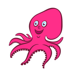 cheerful octopus cute vector illustration