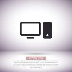 Computer  vector icon , lorem ipsum Flat design