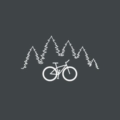 Bicycle on a forest background