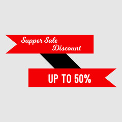 Supper sale up to 50% off discount Tag for Business promotion and Advertisement