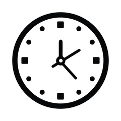Clock, watch, deadline, time management black icon