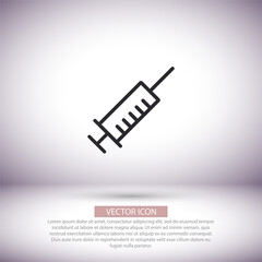 Syringe  vector icon , lorem ipsum Flat design