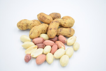 peanuts on white background