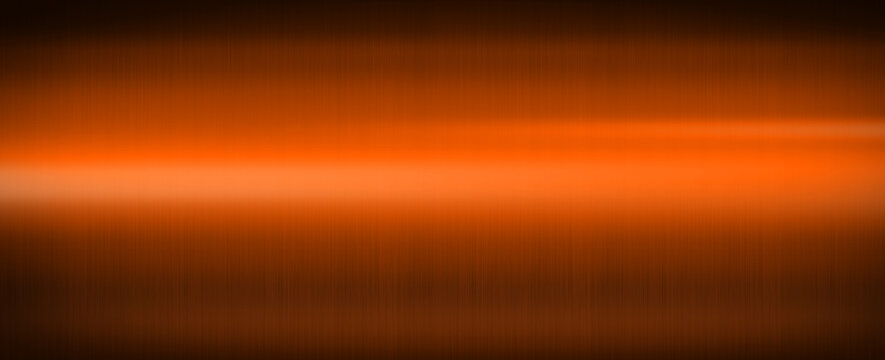 Orange shiny brushed metal. Banner background texture
