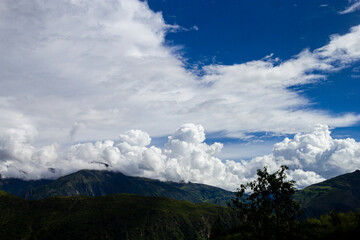 clouds in the mountains