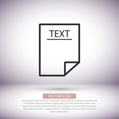 Text vector icon , lorem ipsum Flat design