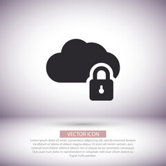 Cloud lock  vector icon , lorem ipsum Flat design