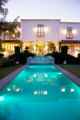 Lap pool and Spanish villa
