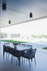 Table and chairs on patio