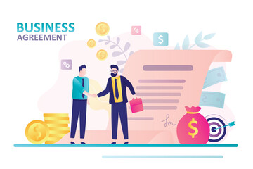 Two businessmen handshake. Partnership concept. Partners conclude business contract