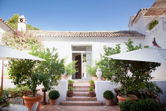 Doorway From Patio Into Spanish Villa