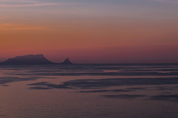 Capo Zaffarana seen from the Belvedere of Termini Imerese at sunset