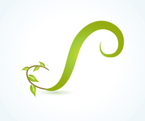 Logo swirly leafs plant ecology icon