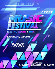 Music party brochure,Electronic Music Covers for Summer Fest or Club Party Flyer. 
Colorful Waves Gradient Background. Template for DJ Poster, Web Banner, Pop-Up.Jazz festival