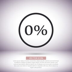 Vector icon 0 percent , lorem ipsum Flat design