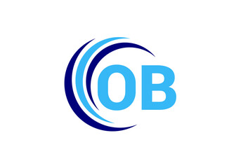 Initial Monogram Letter O B Logo Design Vector Template. O B Letter Logo Design