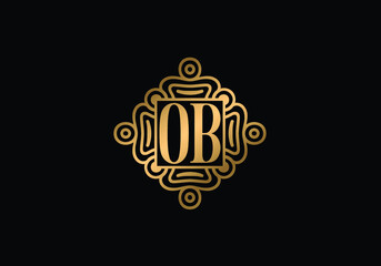 Initial Monogram Letter O B Logo Design Vector Template. O B Letter Logo Design