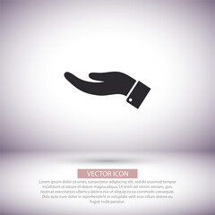 hand vector icon , lorem ipsum Flat design